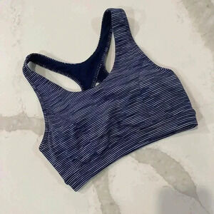 Tek Gear Padded Sports Bra Blue Medium Support Keyhole Back Womens Small Workout